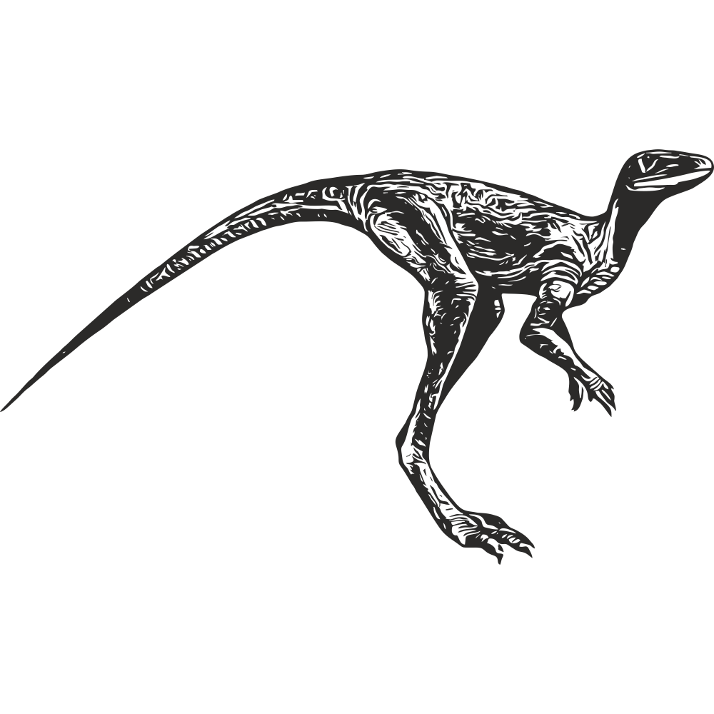 Velociraptor wall decal in black facing right – fierce vinyl dinosaur sticker for kids’ rooms