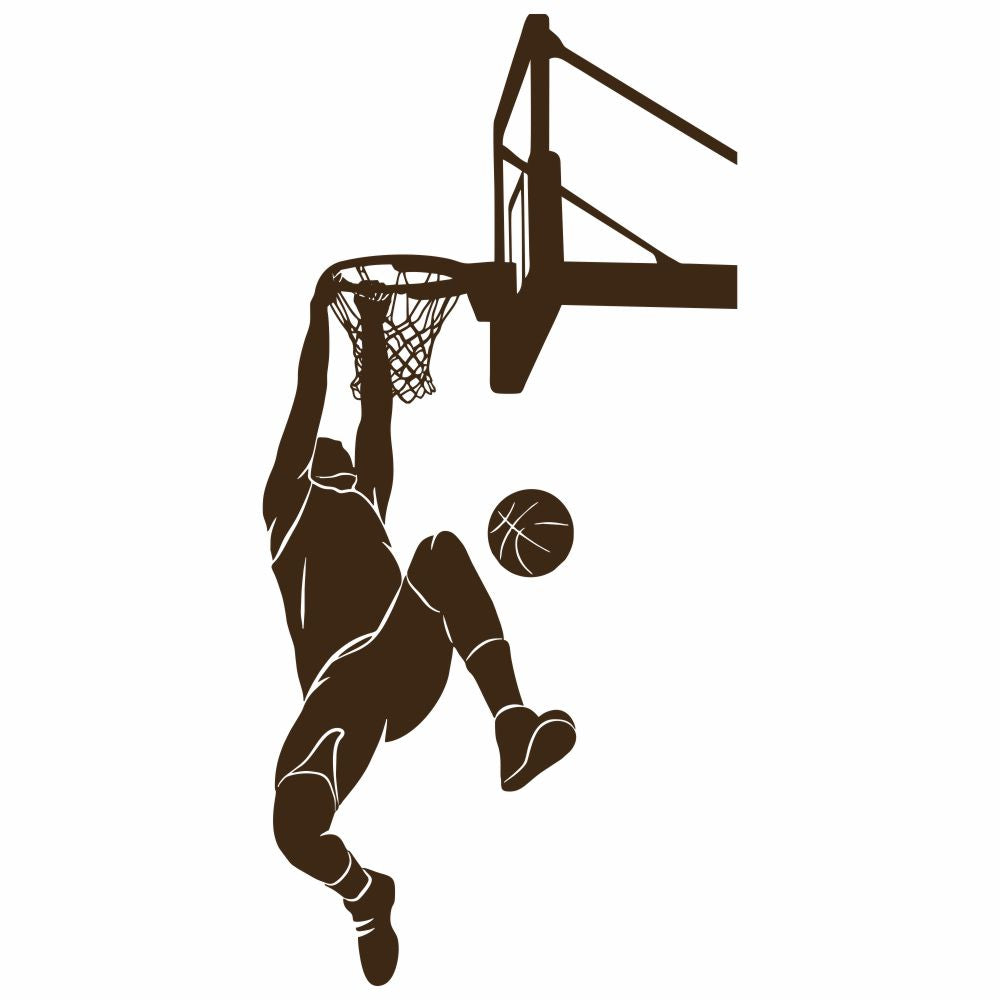 Basketball Wall Decal - Player Hanging from Rim Silhouette