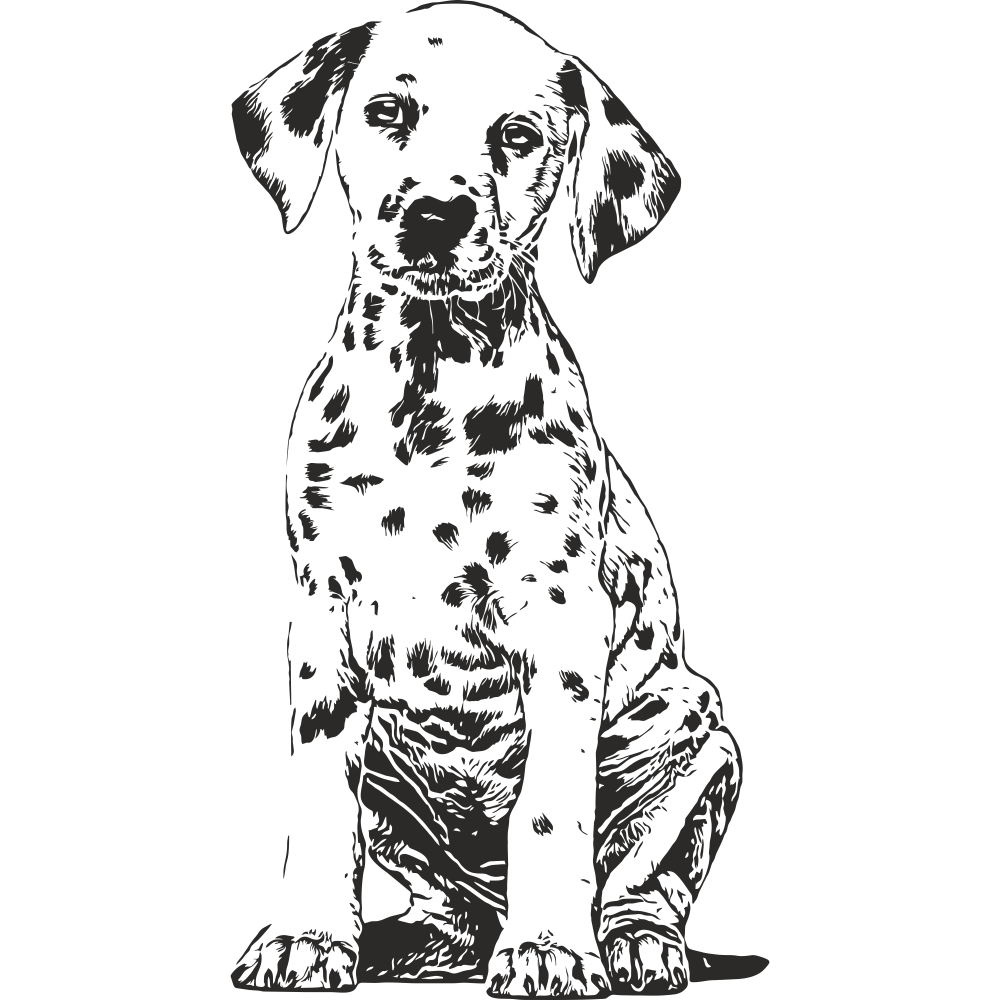 Dalmatian Puppy Wall Decal – Black, Left Facing – Cute Vinyl Sticker for Dog Lovers – Art Decals