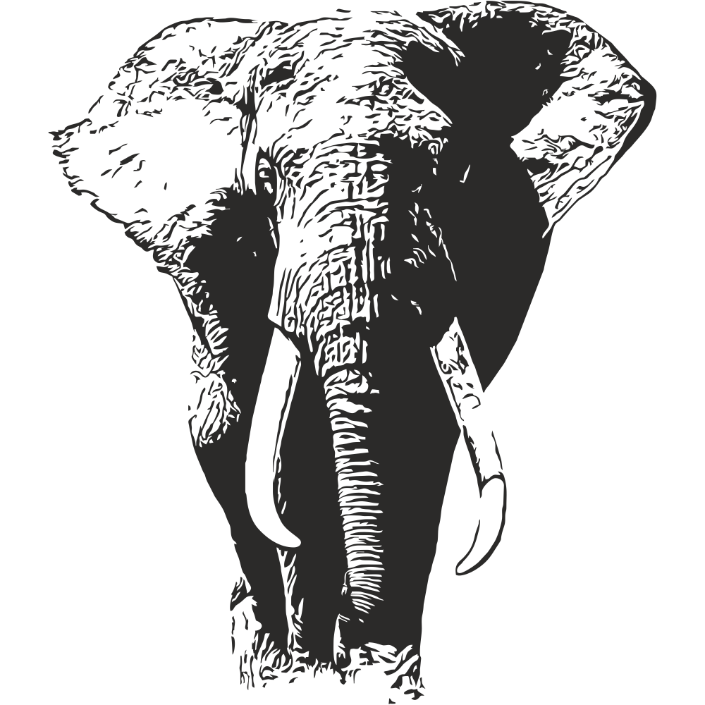 Black Elephant Wall Decal – Majestic Safari Animal Vinyl Sticker for Nature-Inspired Home or Office Decor – Art Decals