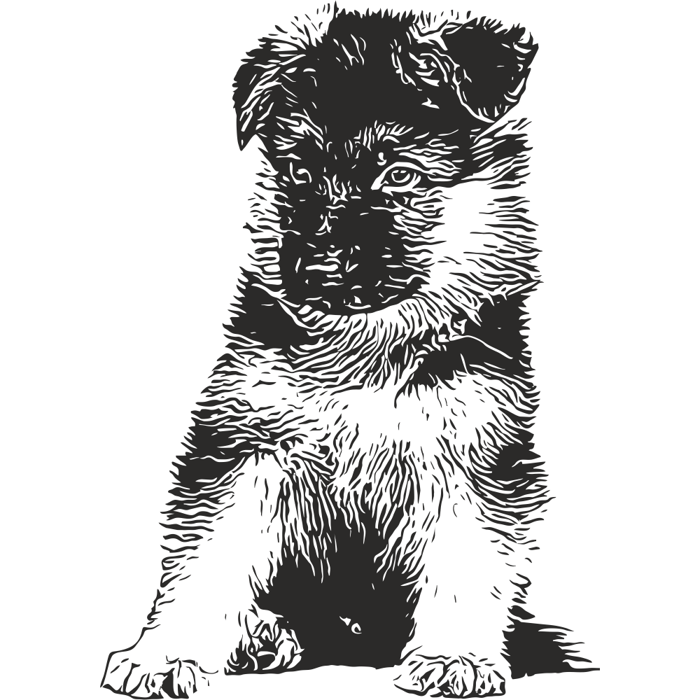 Black German Shepherd Puppy Wall Decal – Left Facing – Charming Dog Vinyl Sticker for Animal Lovers and Modern Decor – Art Decals