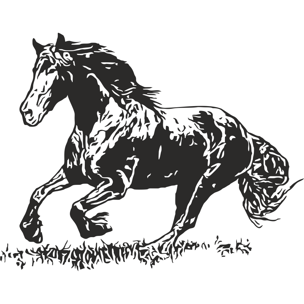 Horse Wall Decal – Black Vinyl Sticker, Left Facing – Art Decals