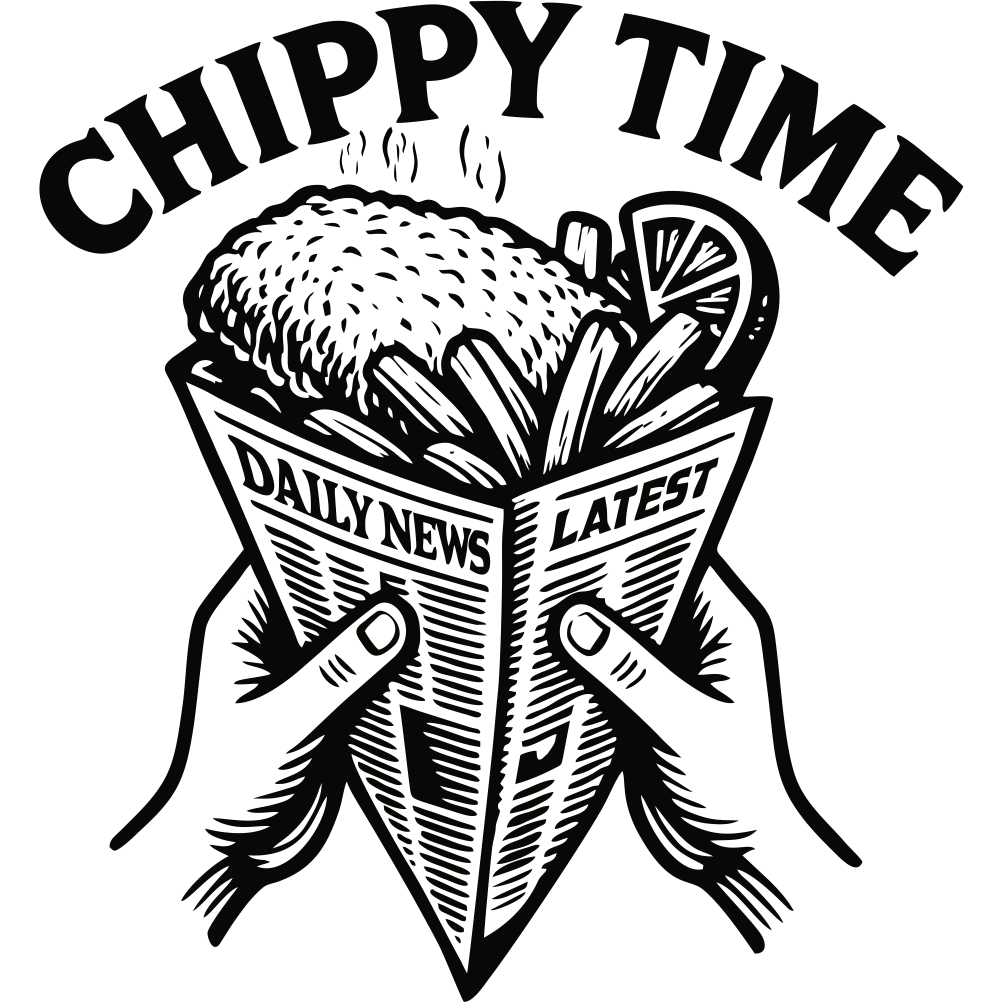Chippy Time fish and chips kitchen wall decal – product image with transparent background