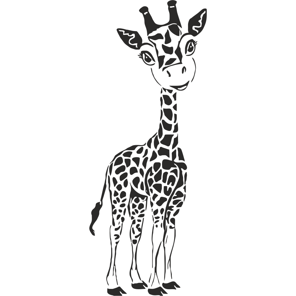 Giraffe wall decal in black – cute safari vinyl sticker for children’s bedroom or playroom decor