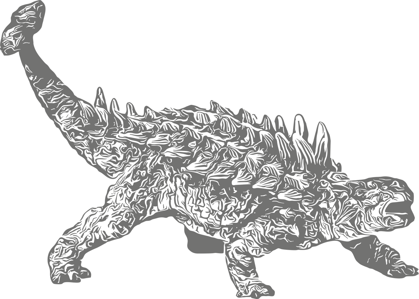 Right-facing grey Ankylosaurus wall decal | Subtle dinosaur decoration for study or classroom