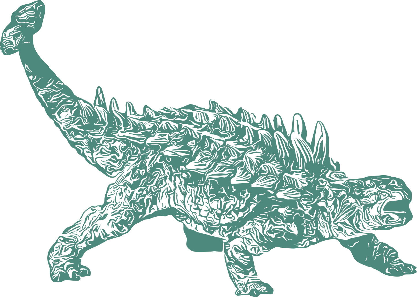 Right-facing green Ankylosaurus wall decal | Fun prehistoric decoration for kids