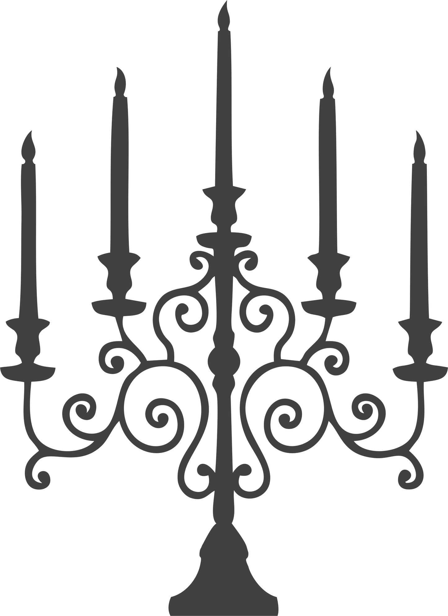 Black Candlestick Wall Decal – vintage hallway wall decor