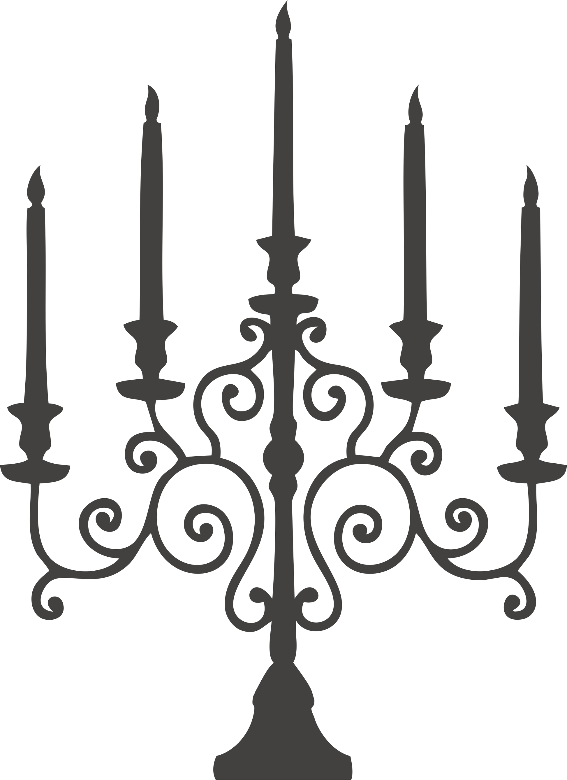 Black Candlestick Wall Decal – vintage hallway wall decor