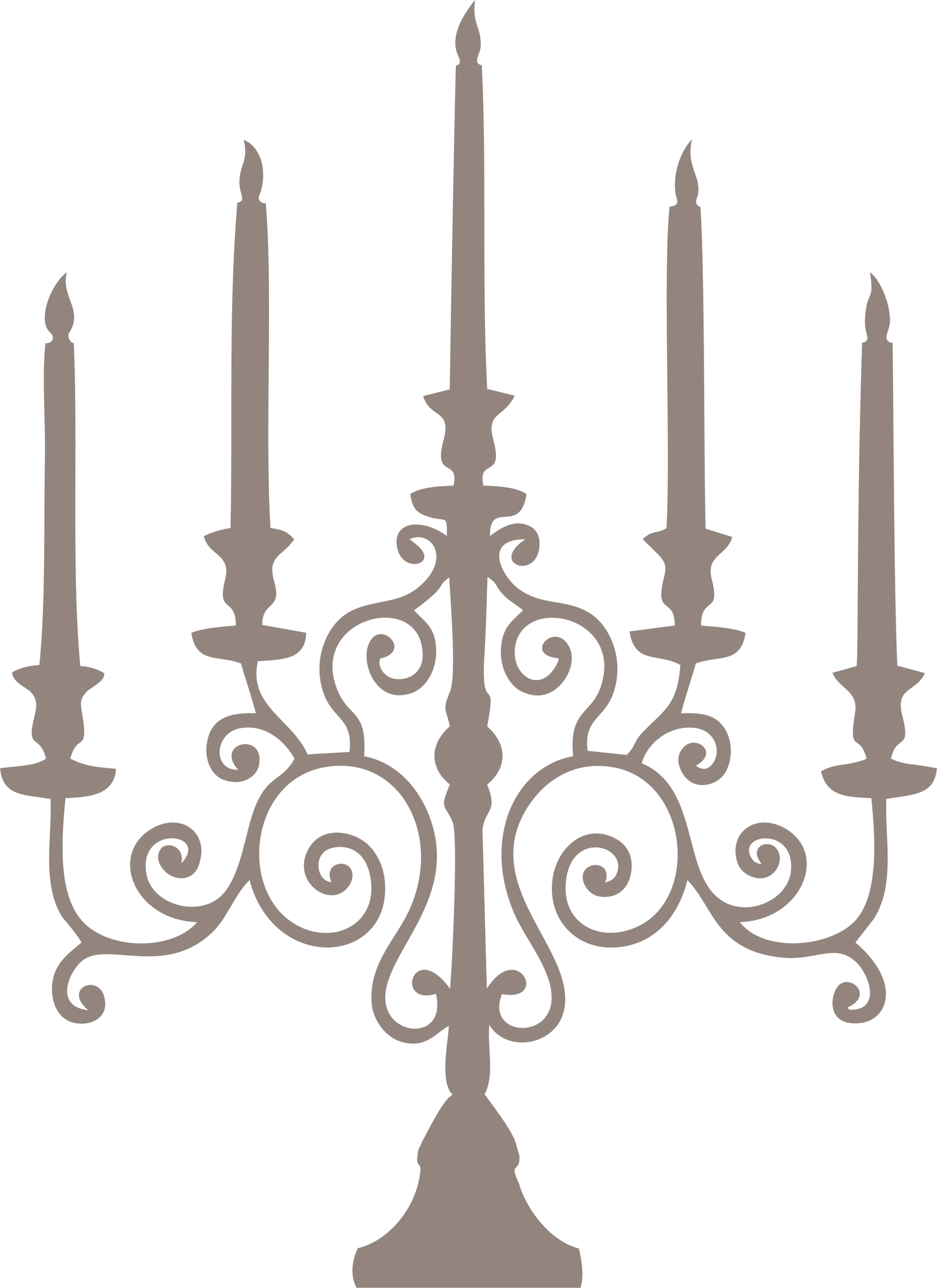 Brown Candlestick Wall Decal – classic wall decoration for home