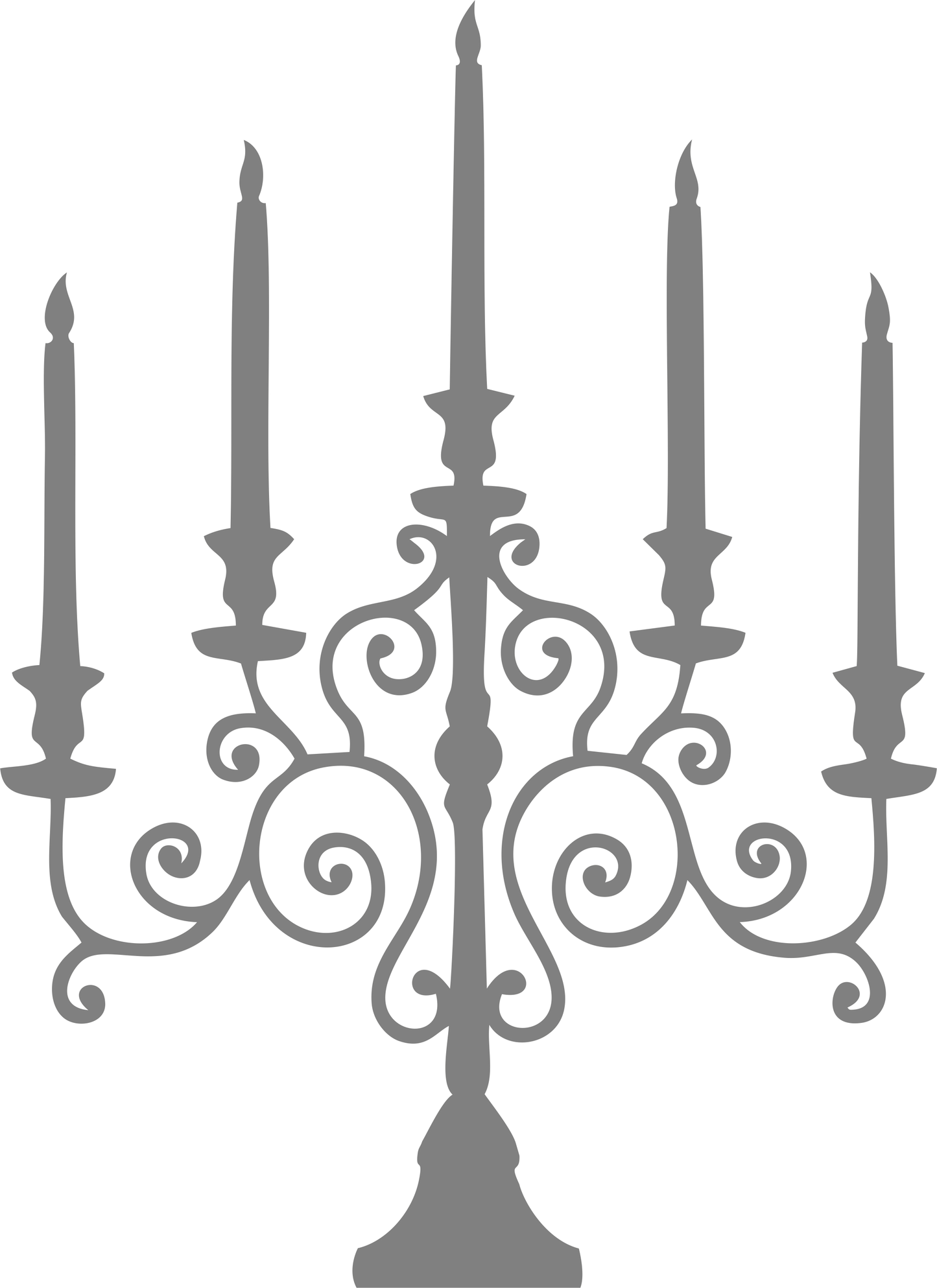 Grey Candlestick Wall Sticker – elegant vinyl wall art for entryway