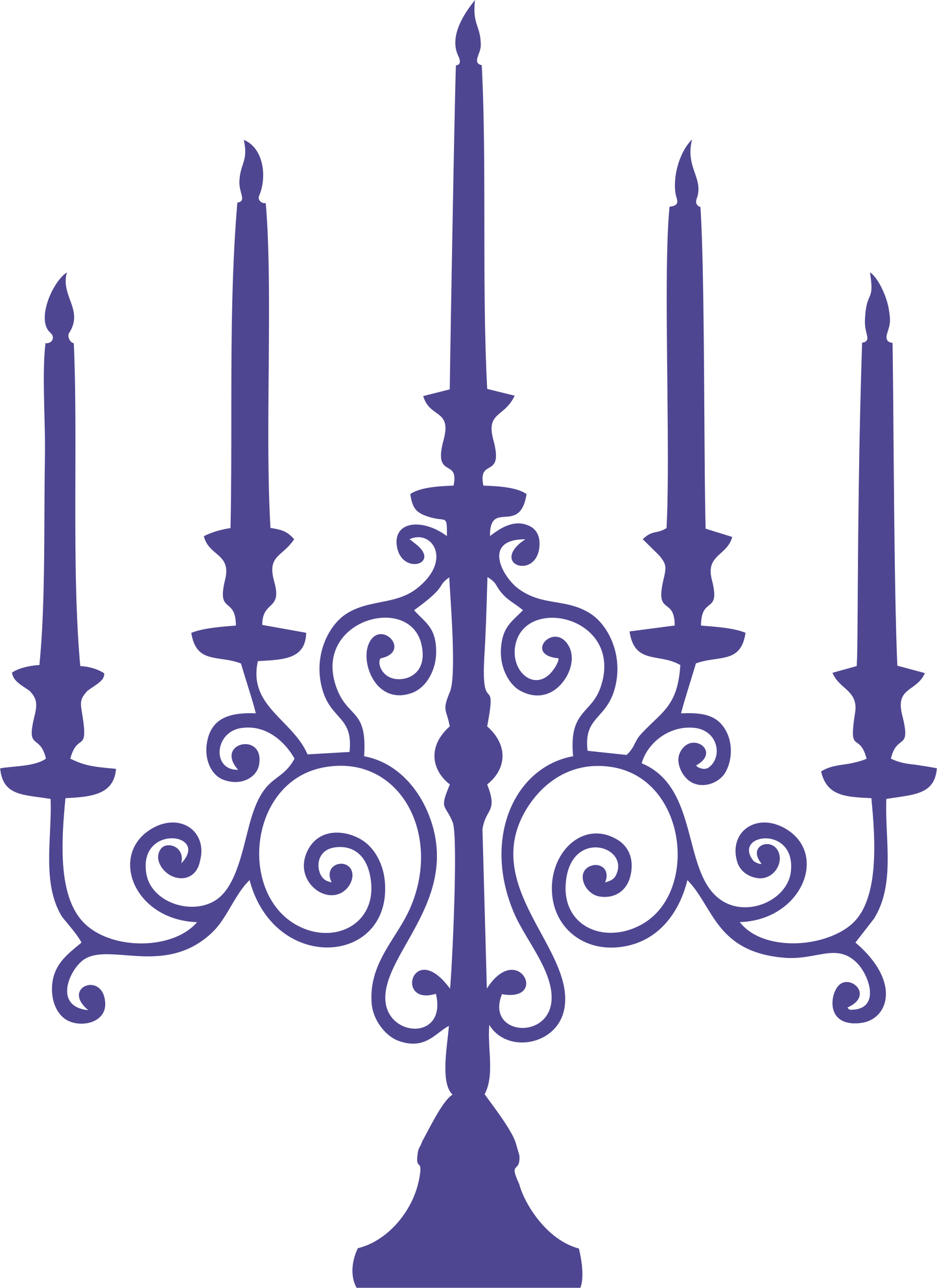Navy Candlestick Wall Sticker – refined hallway vinyl decal design