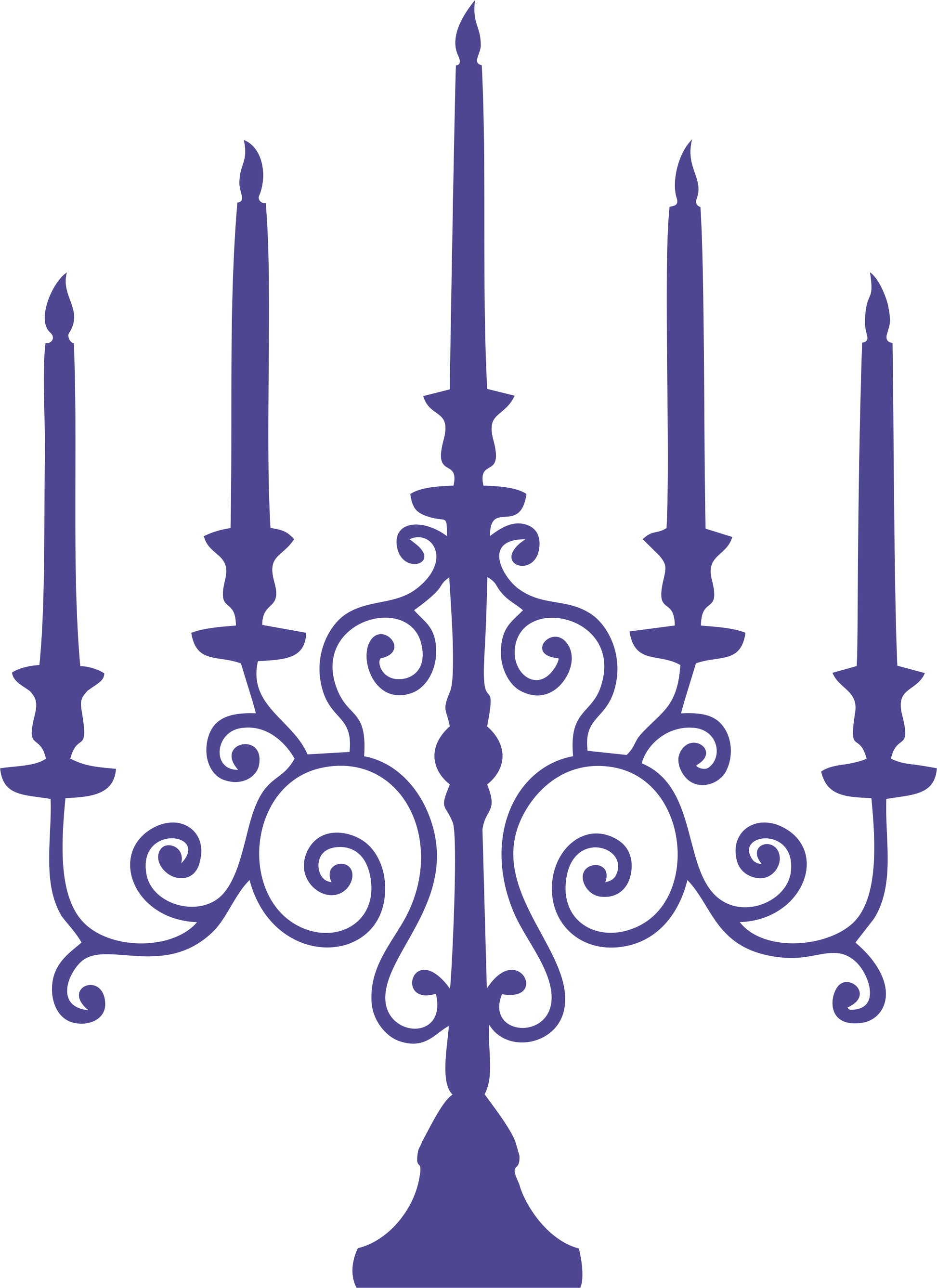 Navy Candlestick Wall Sticker – refined hallway vinyl decal design