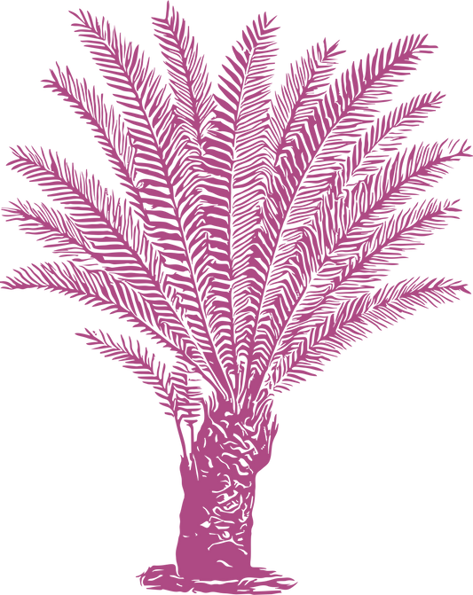 Purple Cycad vinyl sticker – creative take on fossil plant decor for unique spaces