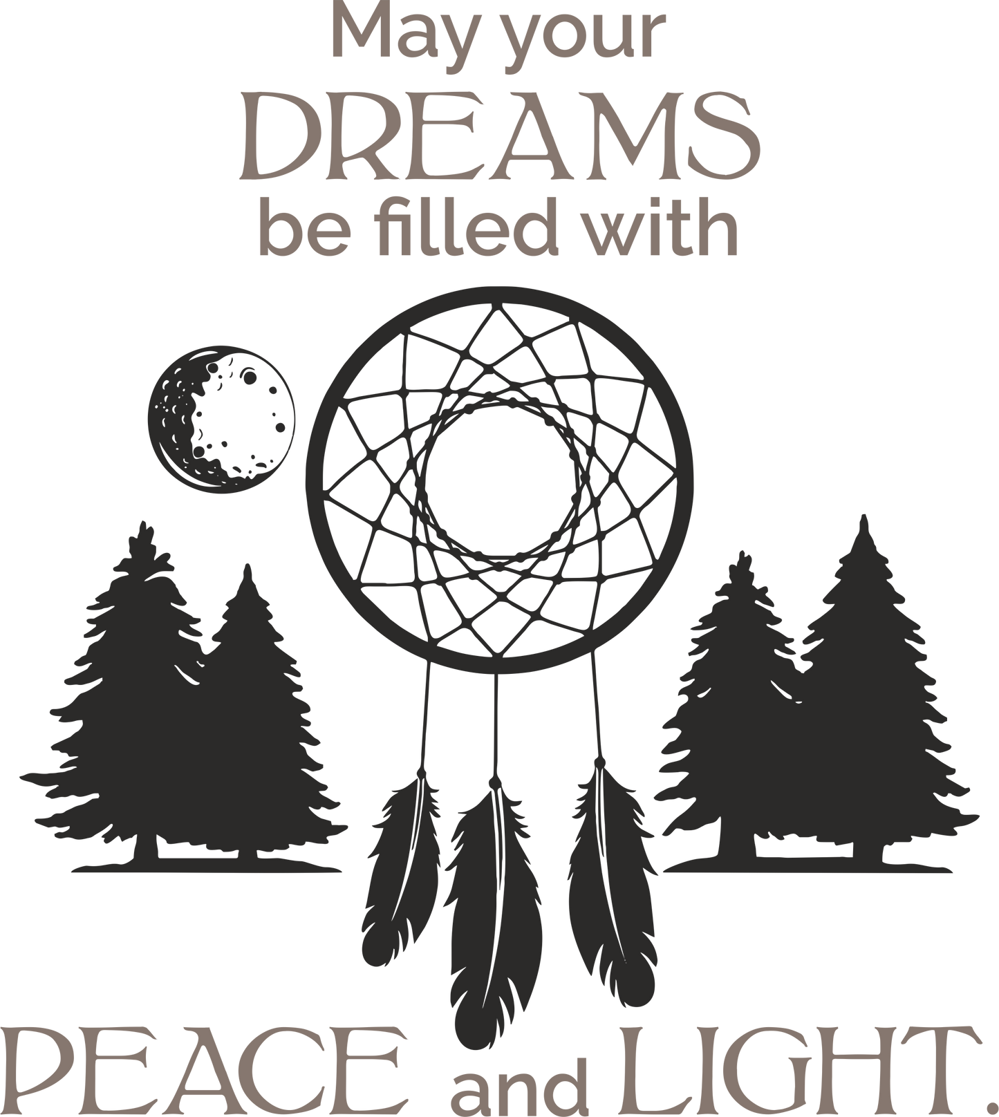 Brown dreamcatcher wall art decal bedroom