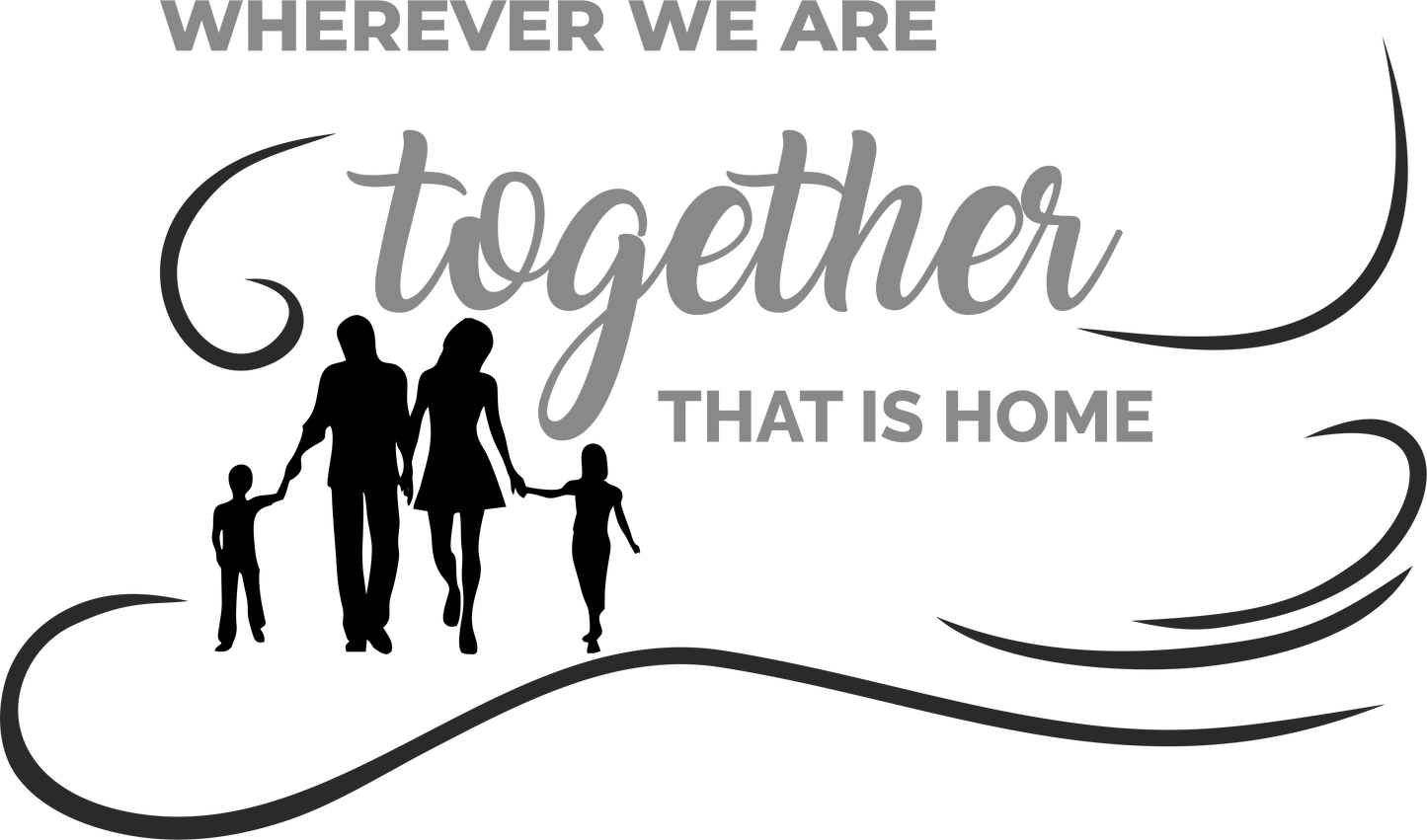 Grey quote wall sticker with family holding hands design