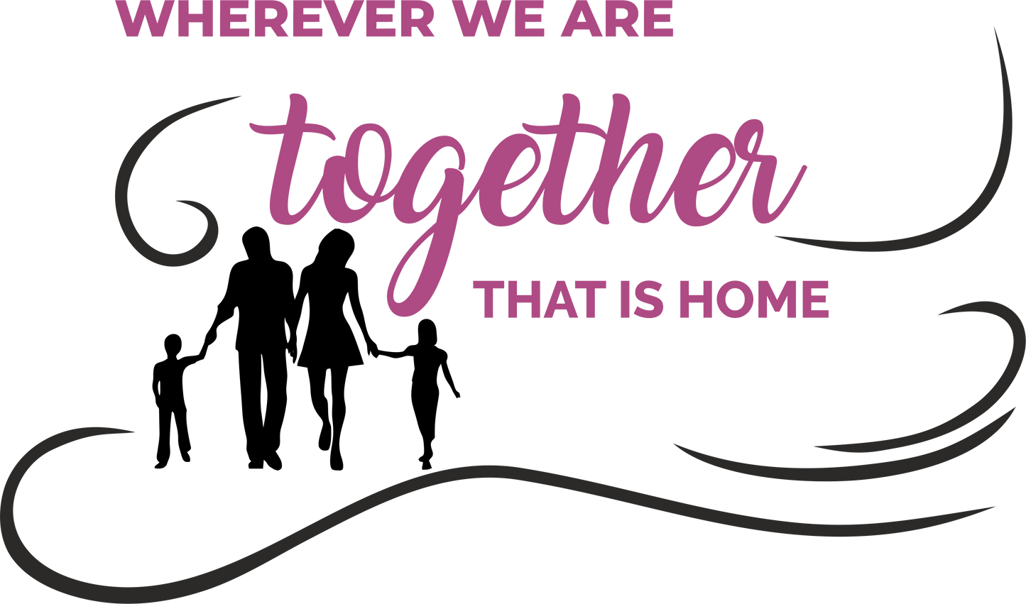Decorative purple wall decal with message about home and love