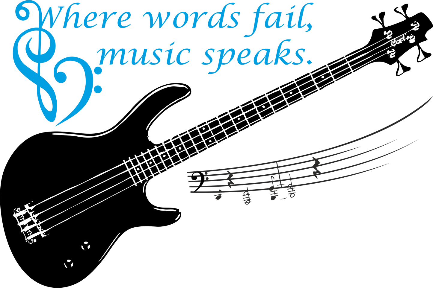 Blue musical wall art decal for bedroom