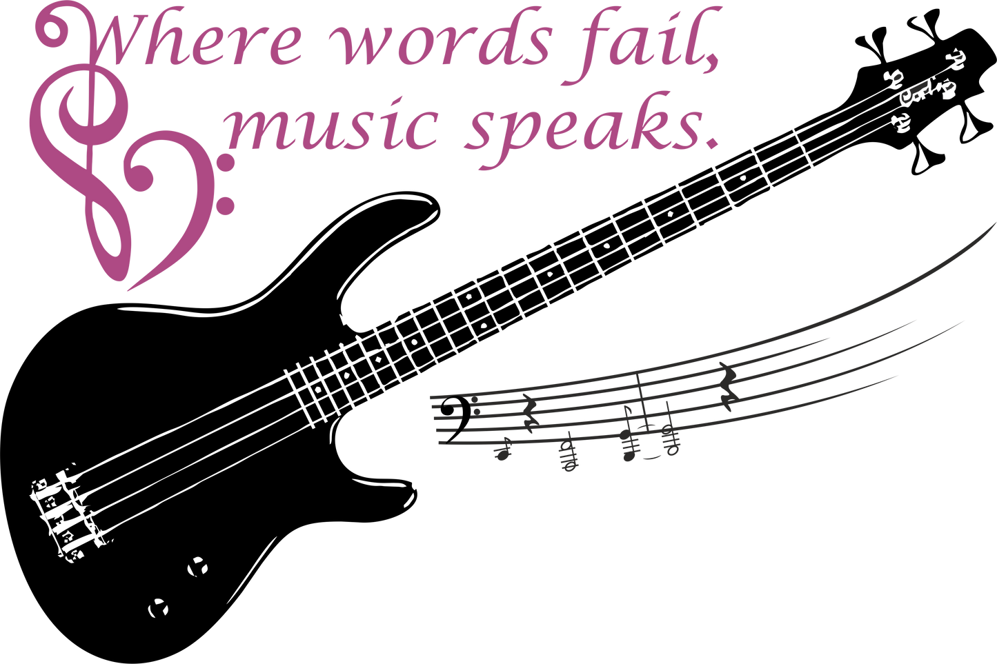 Purple musical wall decal for bedroom decor