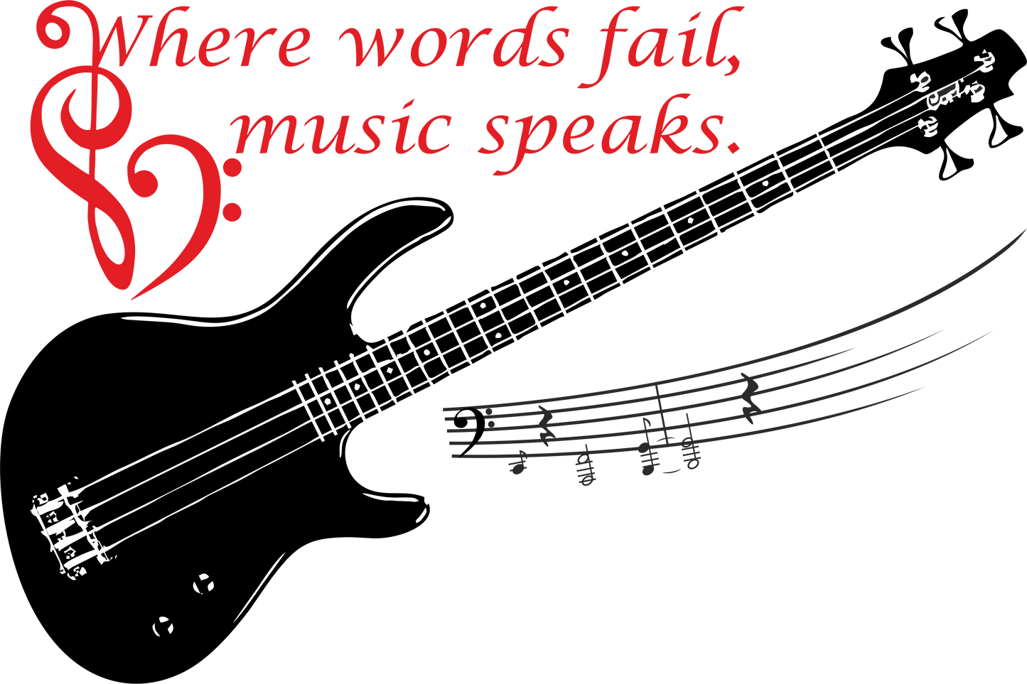 Red music quote wall art decal for bedroom