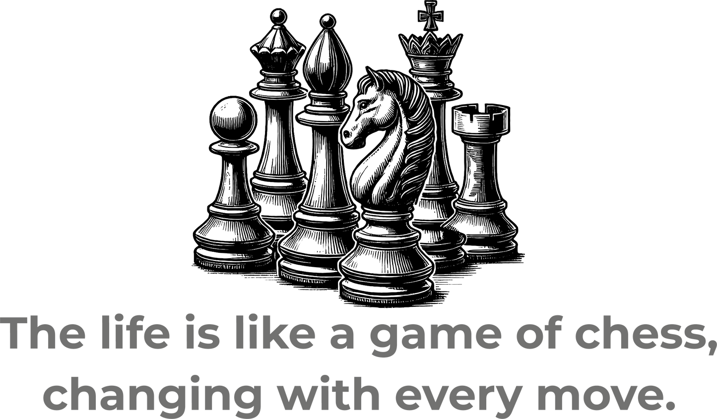 Grey chess wall sticker – Life is like a game of chess design