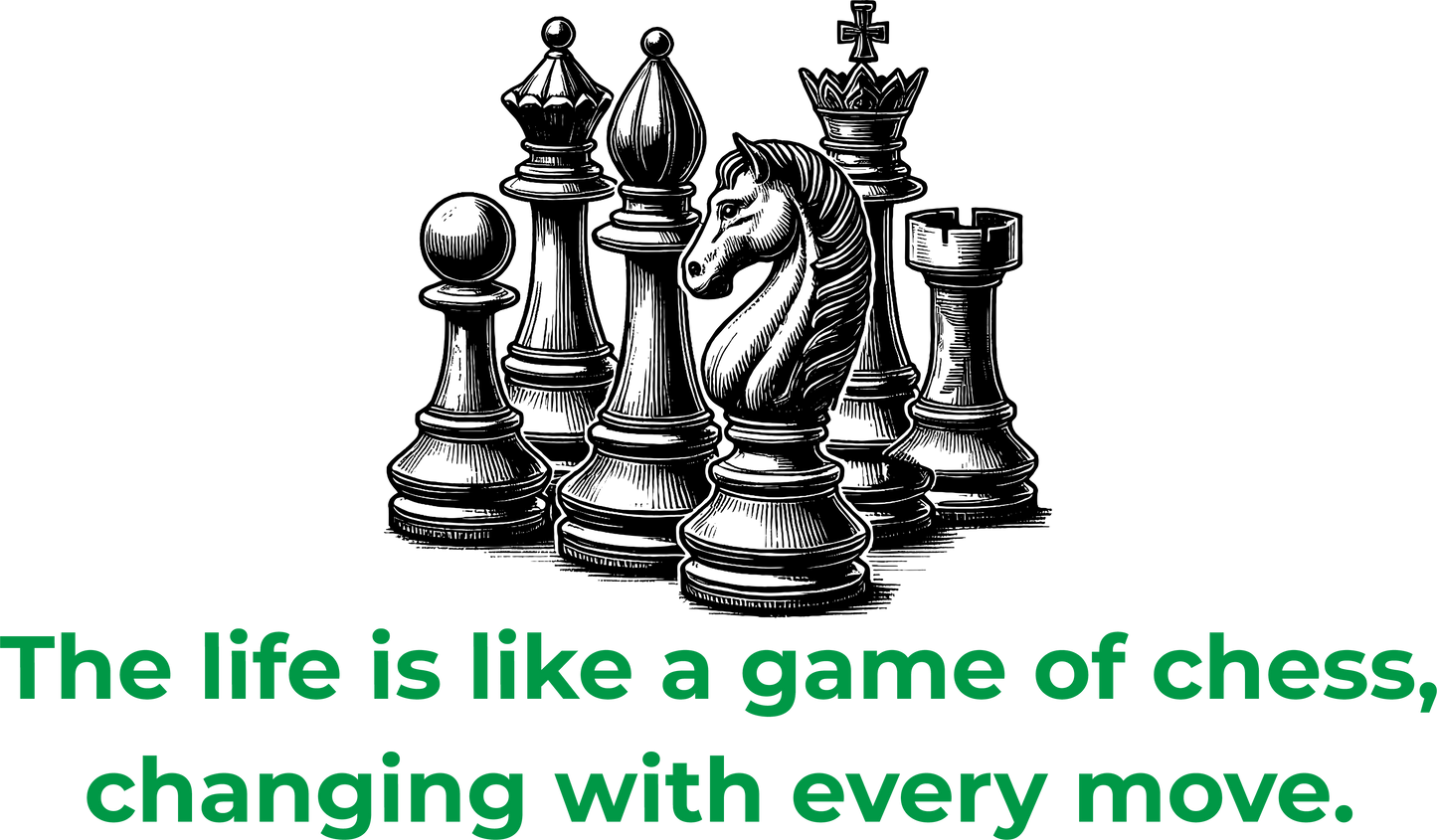 Green chess wall decal – motivational chess quote wall art