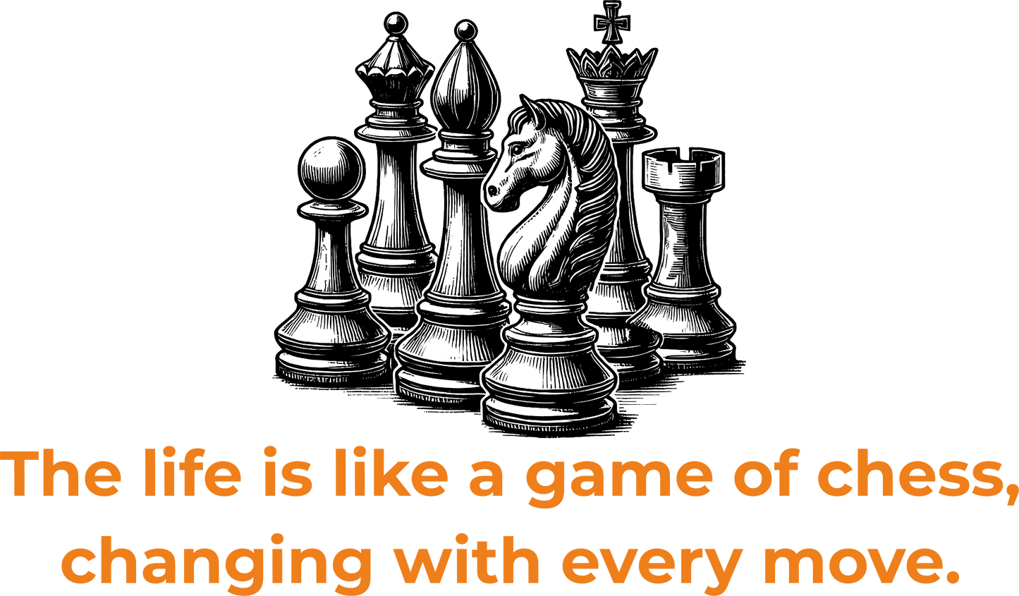 Orange chess wall decal – inspirational quote for living space