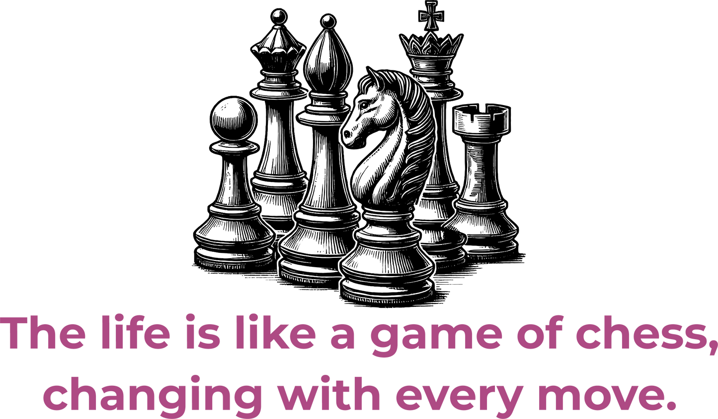 Purple chess decal with quote – Moves of Life wall art