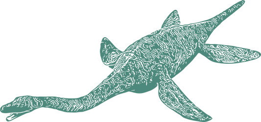 Green Plesiosaurus decal facing left – vibrant ocean reptile wall sticker for kids