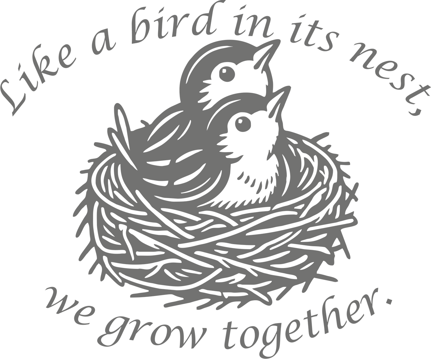 Grey Together We Grow vinyl sticker – loving home hallway wall art