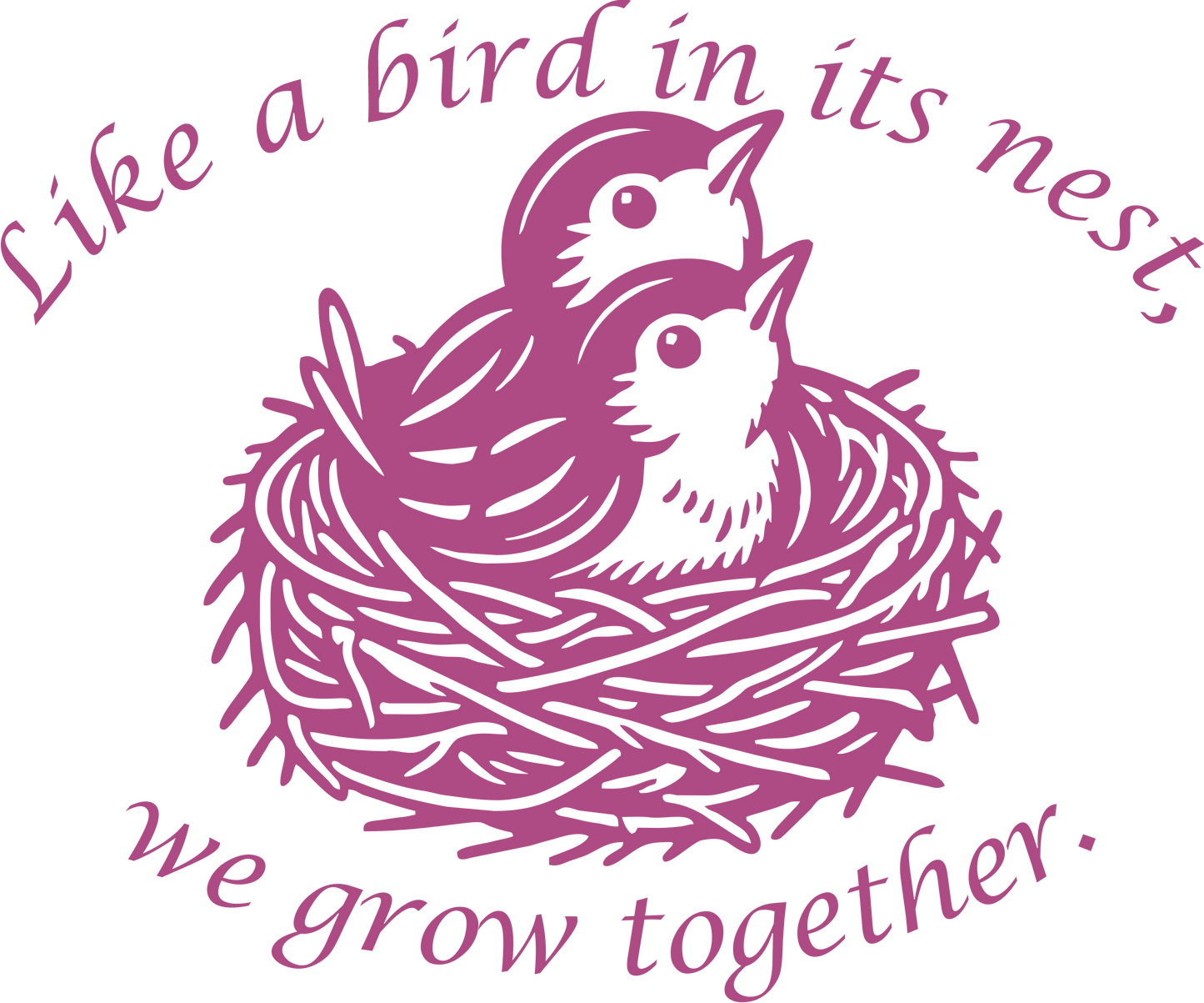Purple Together We Grow wall sticker – heartwarming quote decal