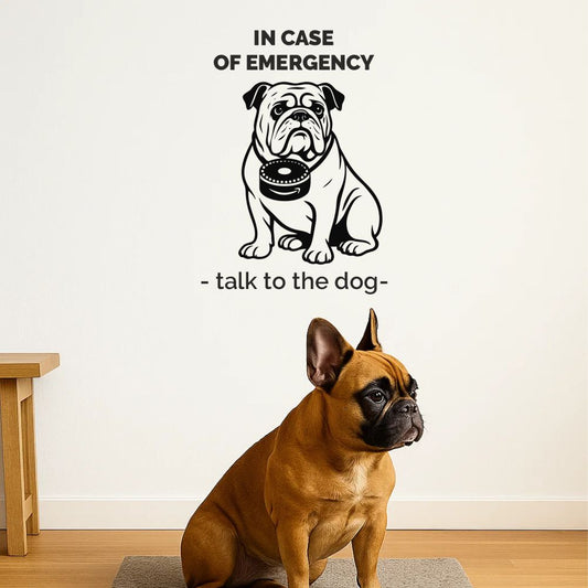 Alexa bulldog wall decal in case of emergency talk to the dog in home interior