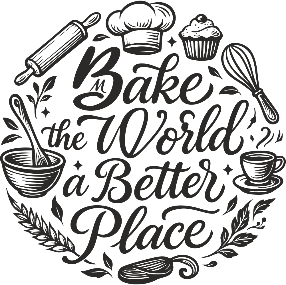 Bake the World a Better Place kitchen wall decal design – decorative baking quote vinyl wall sticker