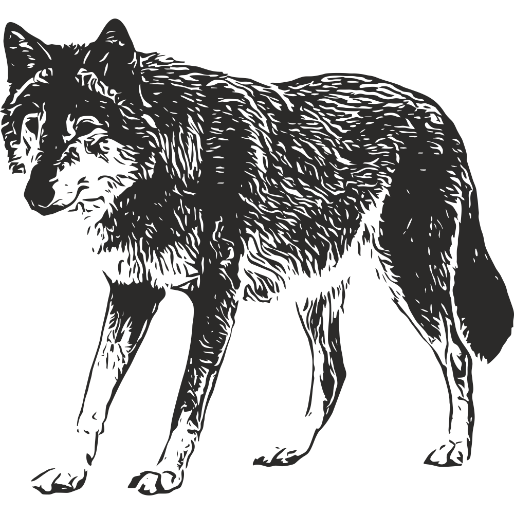 Black Wolf Wall Decal – Left Facing Vinyl Sticker for Living Rooms, Offices, or Rustic Cabins – Art Decals