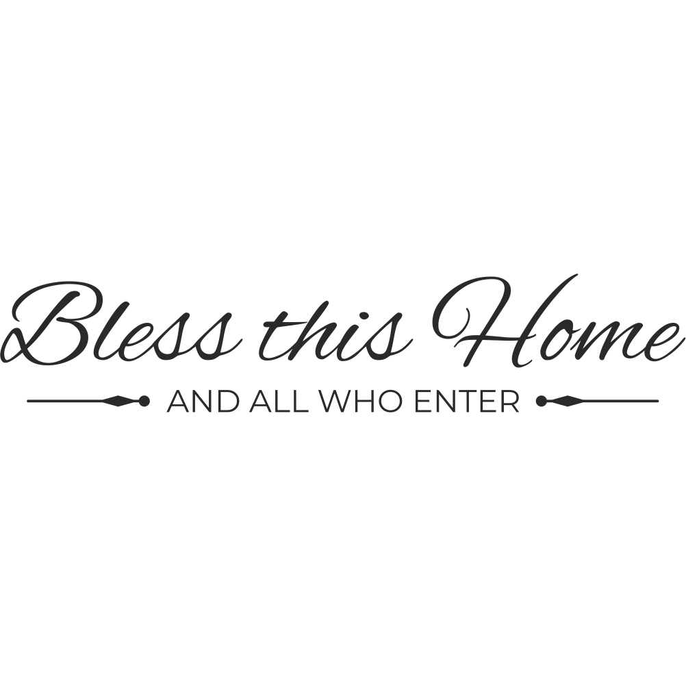 Bless this home wall decal design