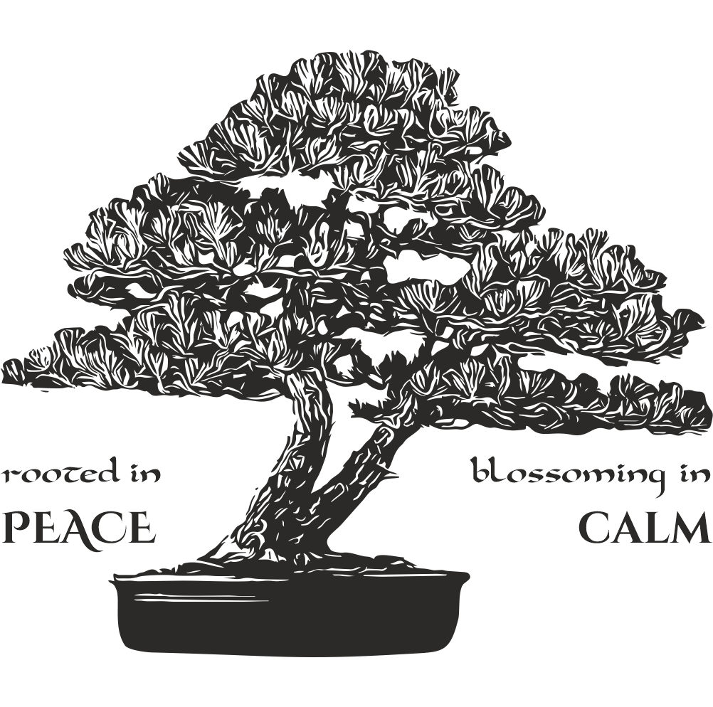 Bonsai tree wall decal with calming quote – vinyl wall decal design