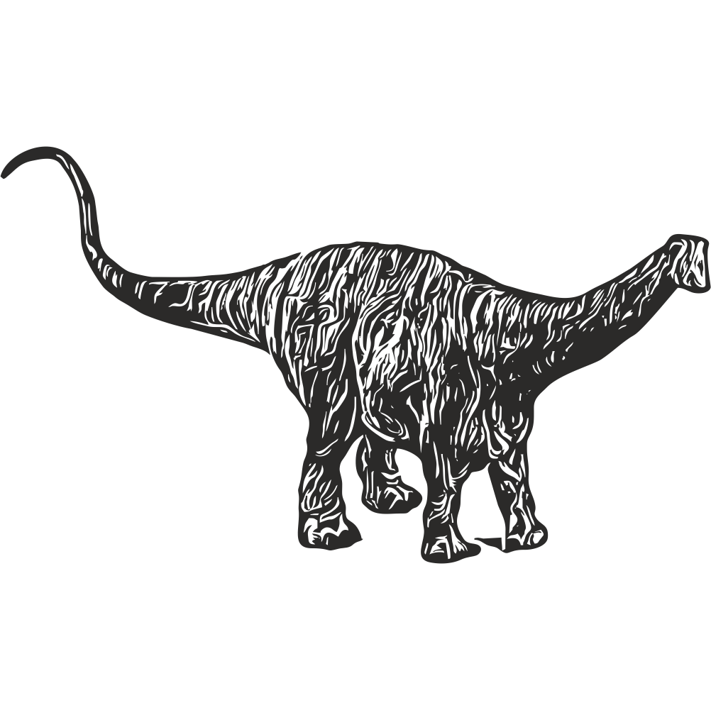 Brontosaurus prehistoric dinosaur wall decal design illustration