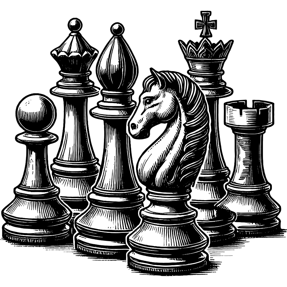 Classic chess pieces wall decal detailed chess set vinyl wall art