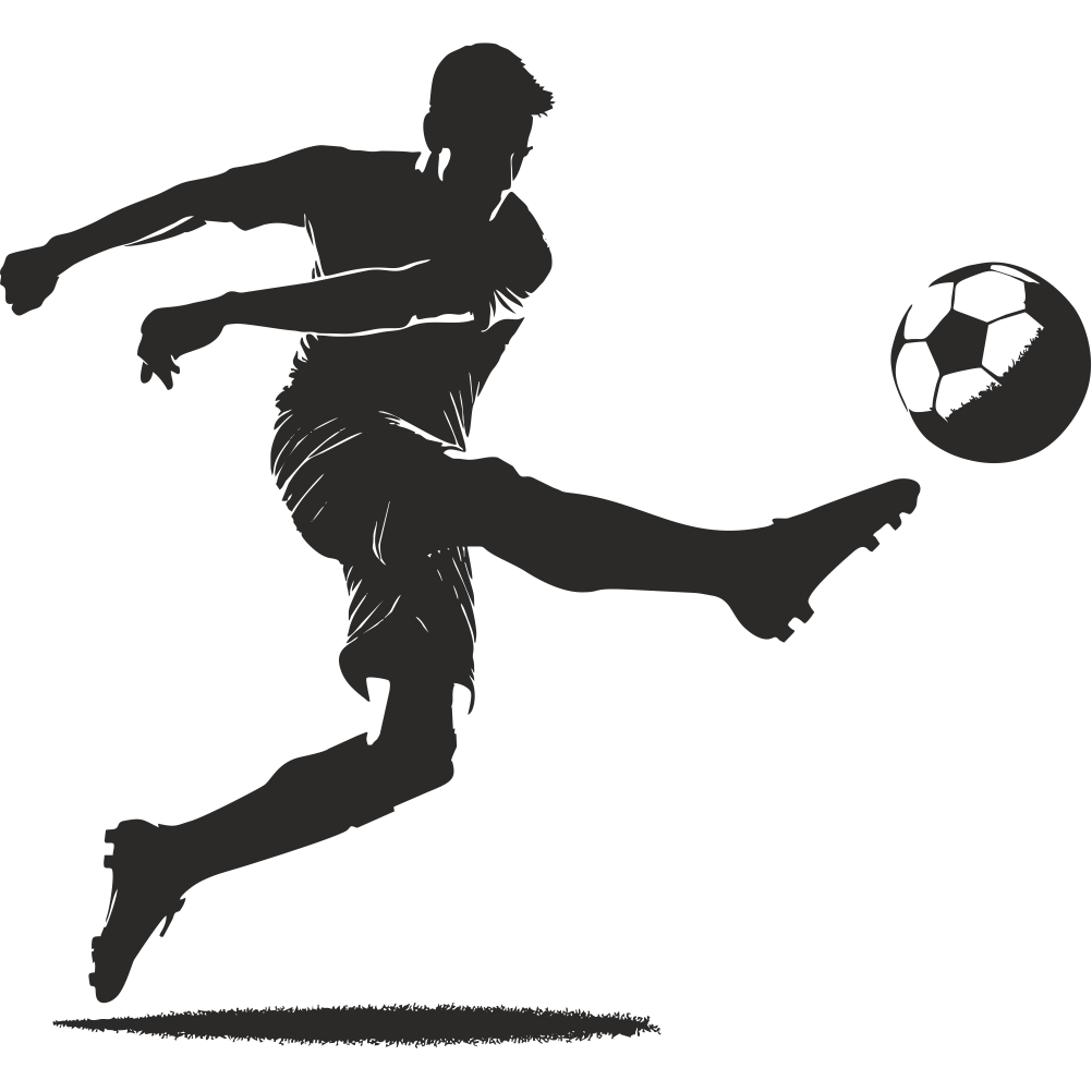 Football player silhouette wall decal facing right for boys bedroom