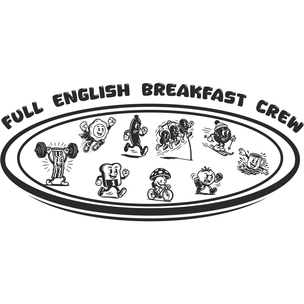 Full English Breakfast illustration kitchen wall decal design – playful British breakfast vinyl wall sticker