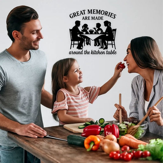 Kitchen Memories Quote kitchen wall decal in family UK kitchen – warm vinyl wall sticker decor