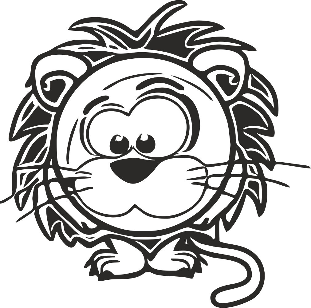 Lion wall decal design in black – vinyl animal wall decal for kids