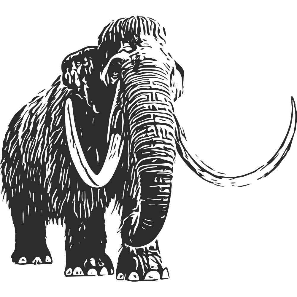 Mammoth prehistoric mammal wall decal design illustration