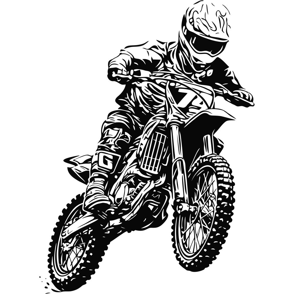 Motocross jump wall decal dirt bike racing silhouette – dynamic motorsport vinyl wall art