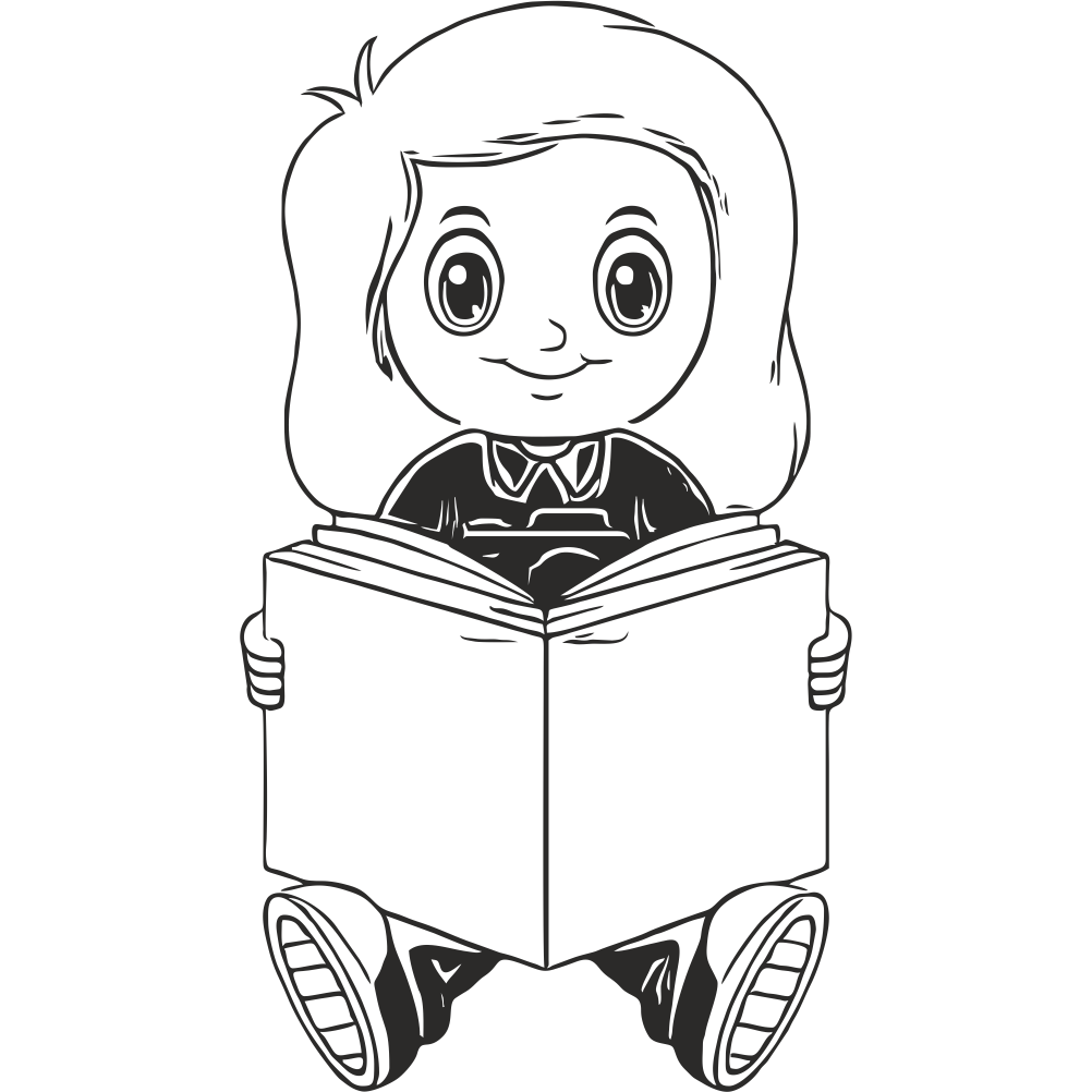 Small reader girl wall decal design – vinyl wall decal for kids