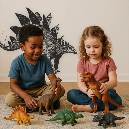 Stegosaurus wall decal in kids room – prehistoric dinosaur vinyl wall art