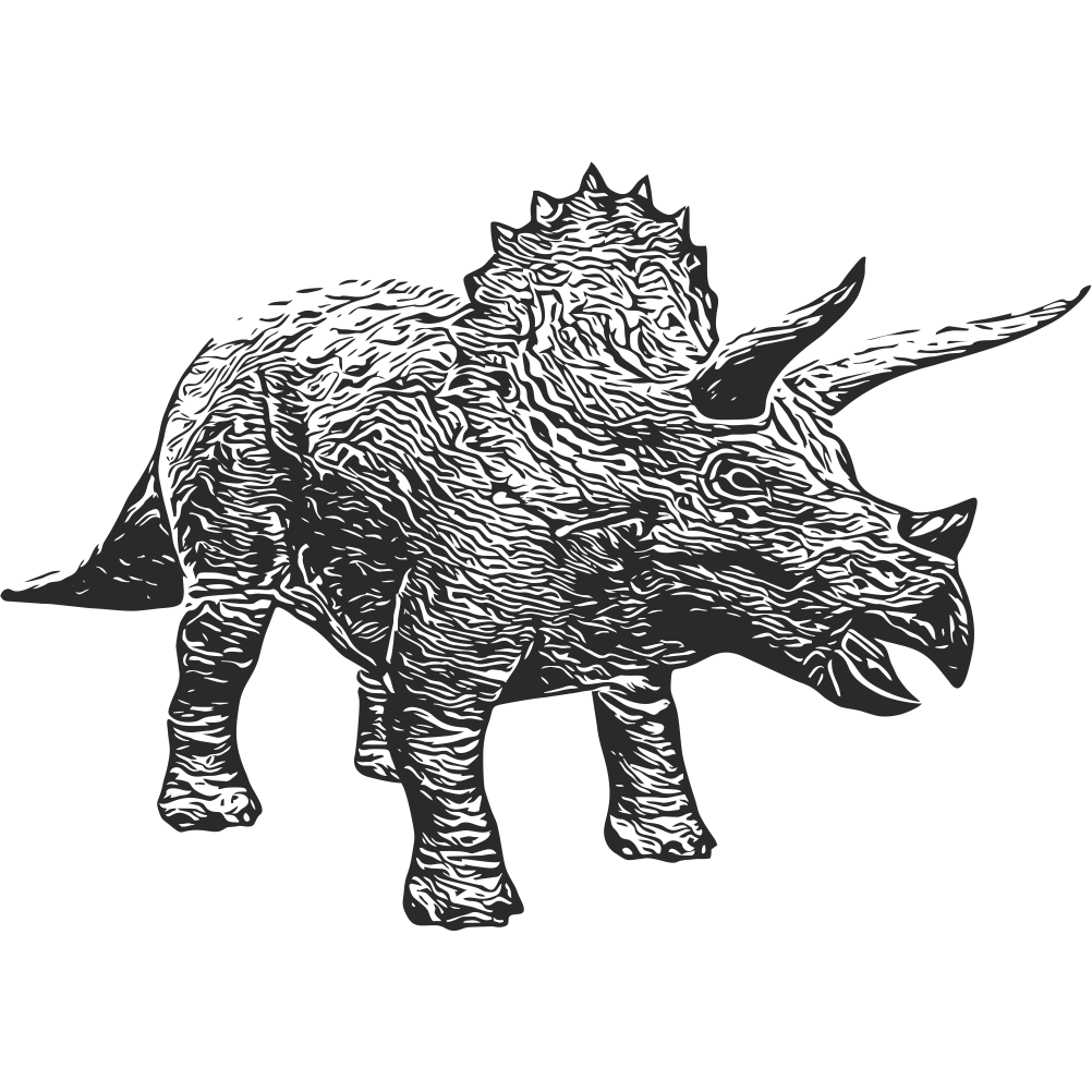Triceratops prehistoric dinosaur wall decal design illustration