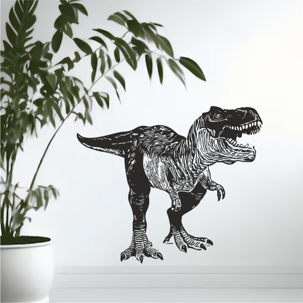 Dinosaur wall decals preview in interior – prehistoric wall art for creative spaces