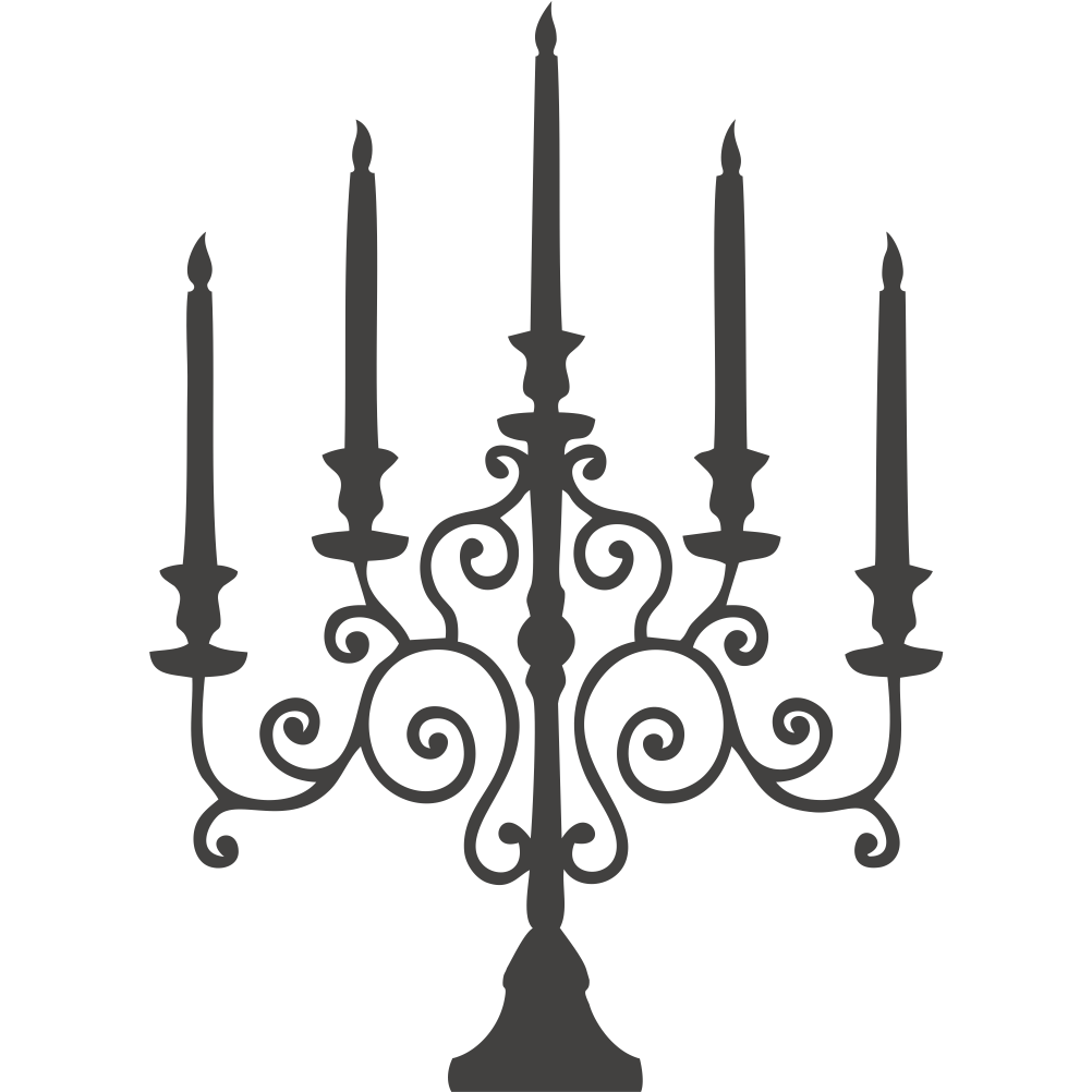 Vintage candlestick wall decal design