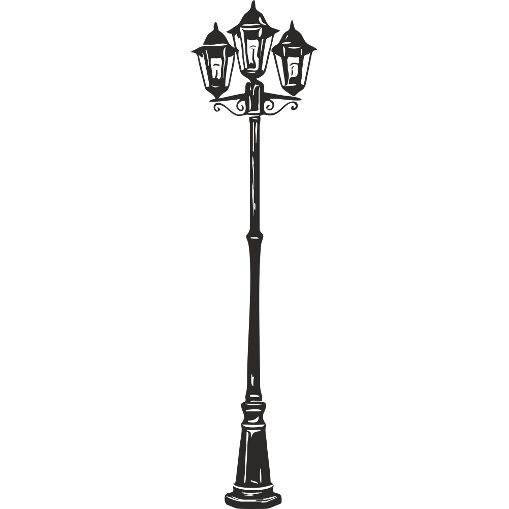 Vintage street lamp wall decal design